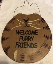 Cat Lovers Welcome Sign, Front Door Decor Craft Supply Farmhouse Decor
