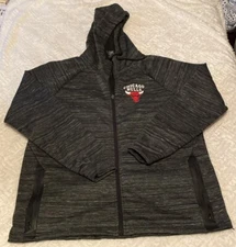 Chicago Bulls Full Zip Hoodie Sweatshirt Mens XL UNK Charcoal NBA NWT $80