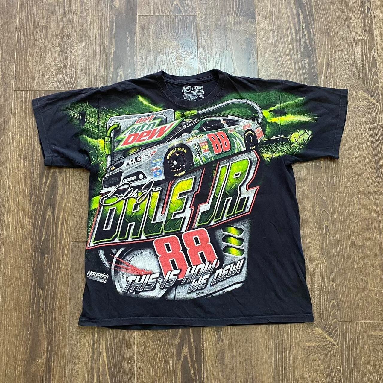 Dale Junior NASCAR chase authentic's national guard double print tee sz L
