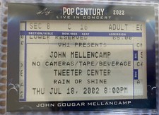 2022 Leaf Pop Century Metal Ticket Stub Live in Concert John Cougar Mellancamp