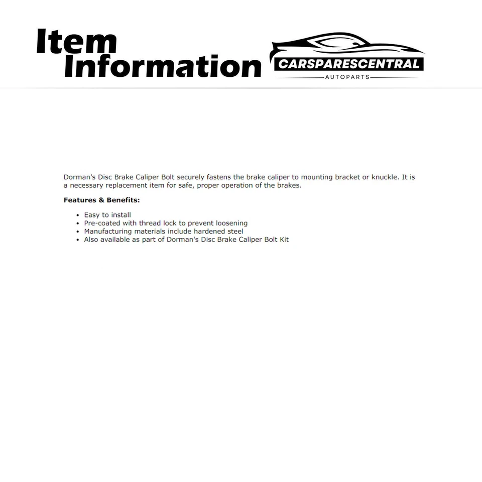 Perno de pinza de freno de disco delantero 2x para Chevrolet Traverse 2009-2011 Foto 4 de 4