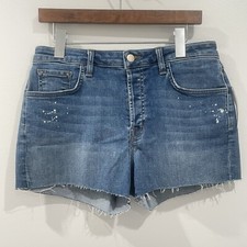NWT J Brand Gracie High Rise Button Fly Distressed Blue Denim Jean Shorts Sz 29
