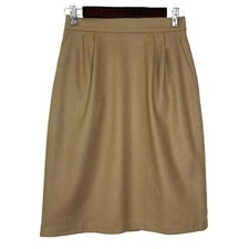 Sag Harbor Pencil Skirt 2 (XS) 100% Pure New Wool Lined Neutral Career Office