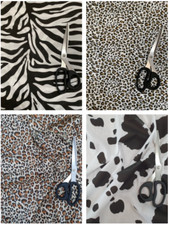 Animal Cow Leopard Zebra Polycotton Fabric Craft Dress Costume Quilting Material