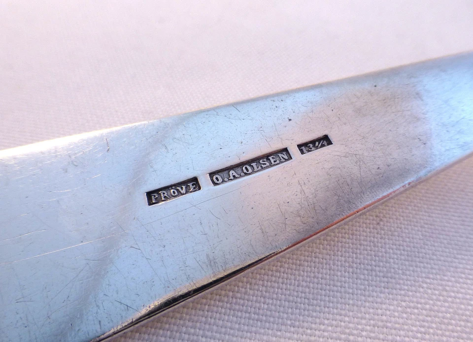 Enorme plato/cuchara de relleno noruega de plata de ley 900 del siglo XIX 14 3/4" Foto 3 de 3