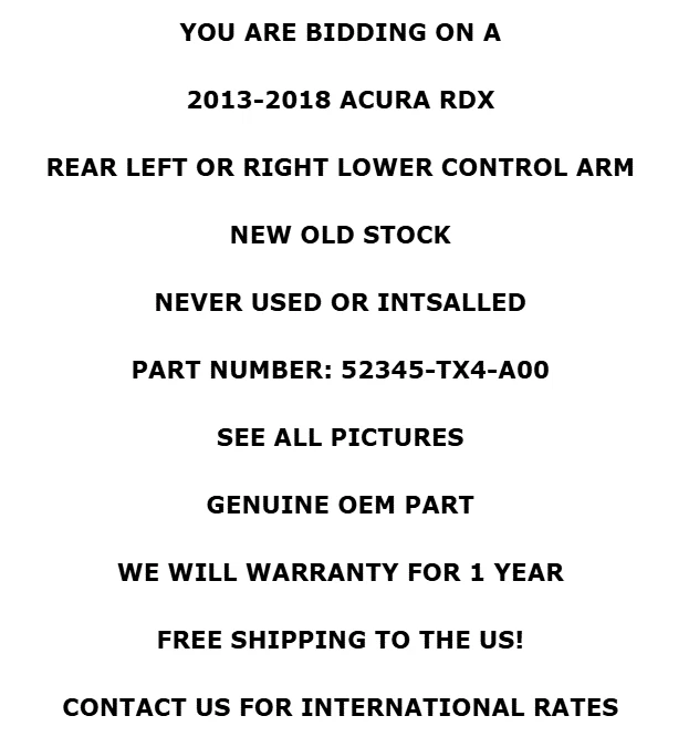 New OEM! 2013-2018 Acuda RDX Rear Left or Right Lower Suspension Control Arm - Image 2 of 4