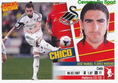 CHICO SWANSEA CITY.FC RARE CRACKS MADE IN SPAIN LIMITED STICKER PANINI 2014