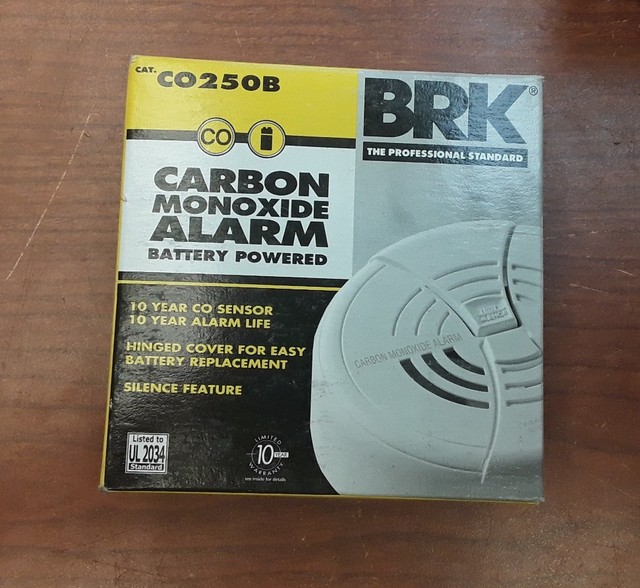 BRK ELECTRONICS CO250B 9V DC CARBON MONOXIDE ALARM / DETECTOR eBay