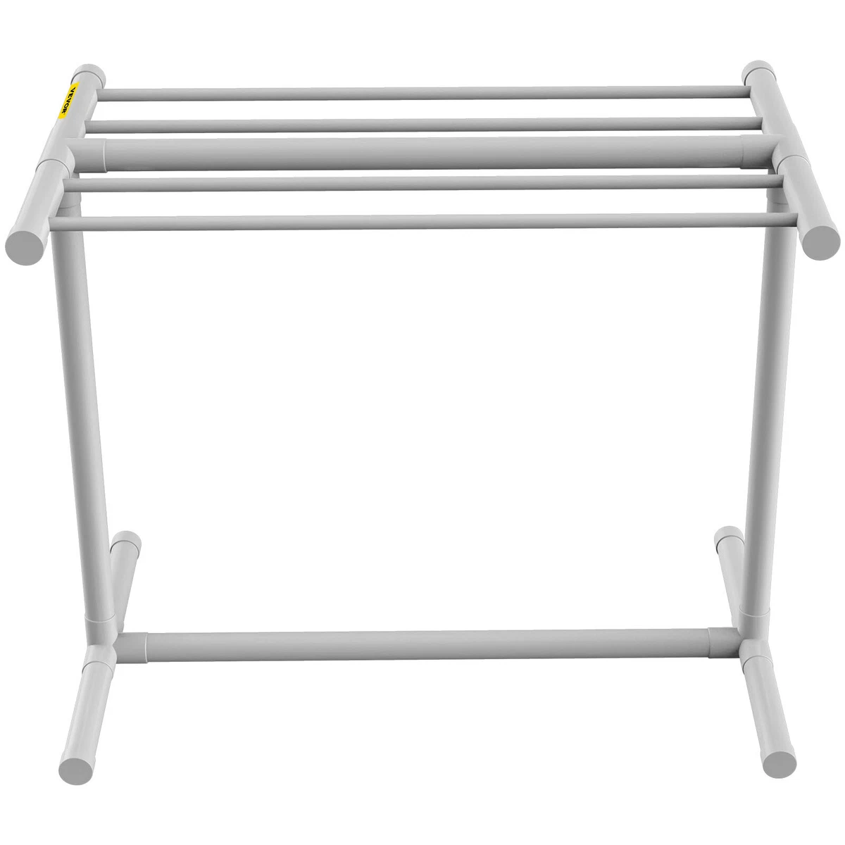 VEVOR Outdoor Freestanding Pool Towel Rack 5 Bar PVC T shape Poolside Organizer
