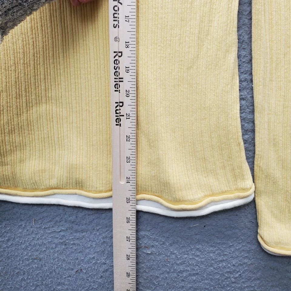 Suéter Axcess Mujer Grande Amarillo Tejido Ligero Manga Larga Cuello en V Pullover Foto 3 de 4