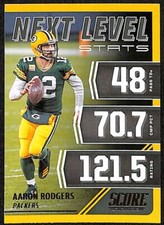 2021 Score Next Level Stats Aaron Rodgers #NL4 Gold Parallel Packers Football
