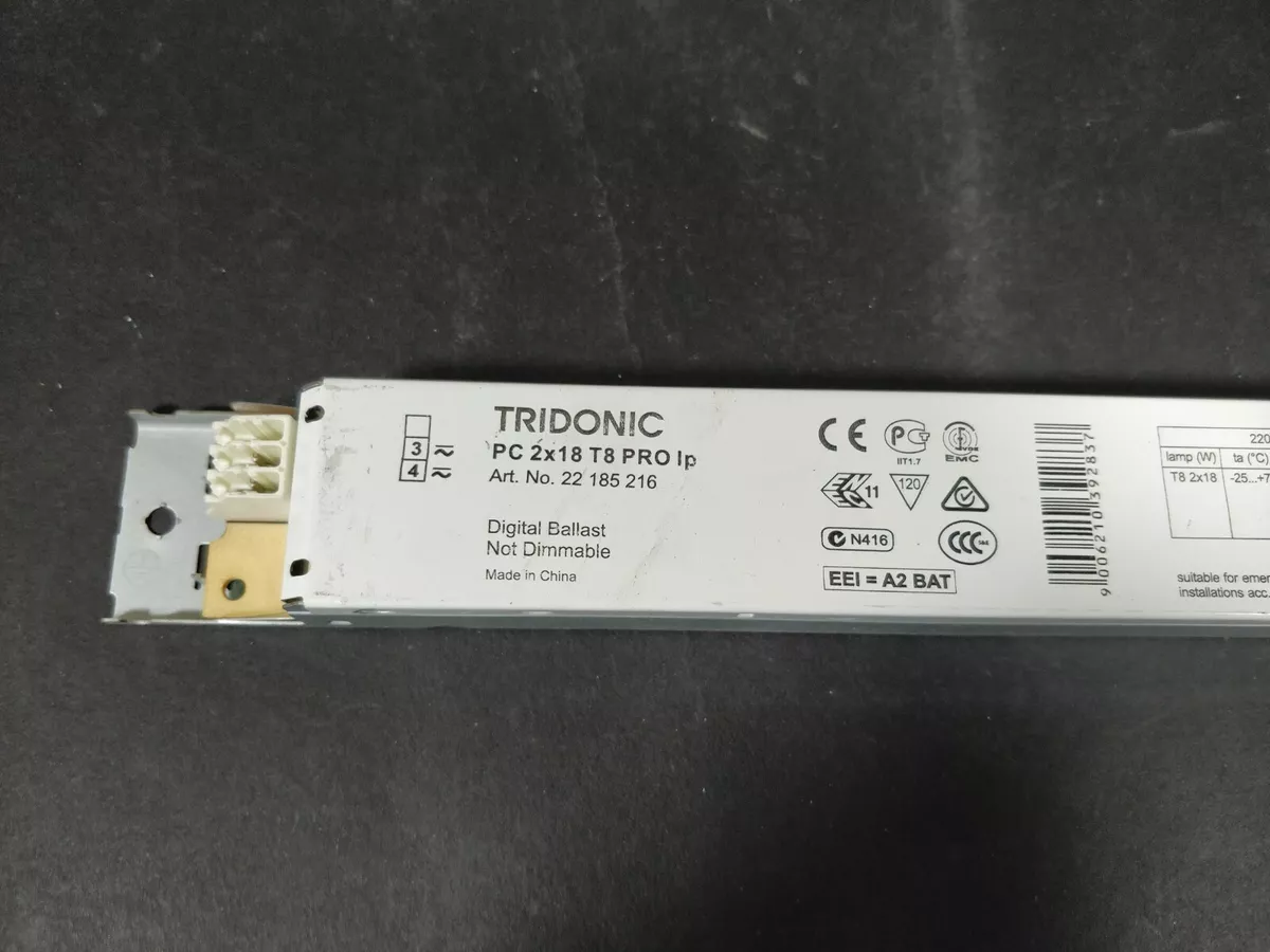 REPLACEMENT TRIDONIC 2 x 18W HF BALLAST for T8 FLUORESCENT TUBES PC 2 18 T8 PRO