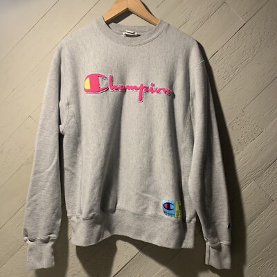 Champion Limited Edition Reverse Weave Crewneck Men’s Medium Pink Logo 