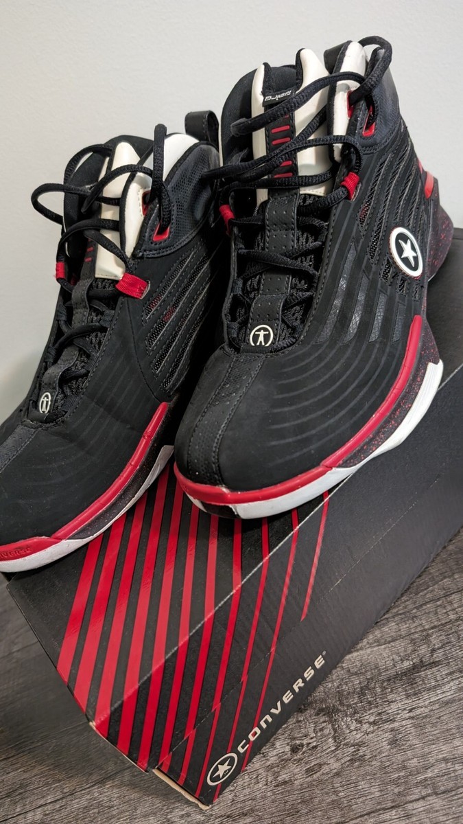 Dwyane Wade Converse 4 Mid Size 9.5 Black Red 107072 Miami Heat