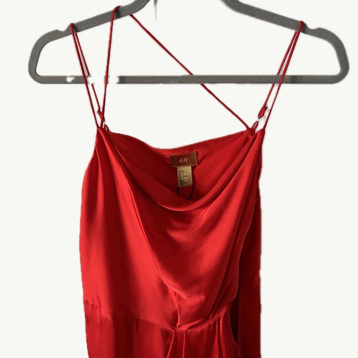 open lace back dress H&M Crimson Red Tinsel Skirt Mini Dress with Pockets, Tie Waist and Ta   The Thrifty Hippy