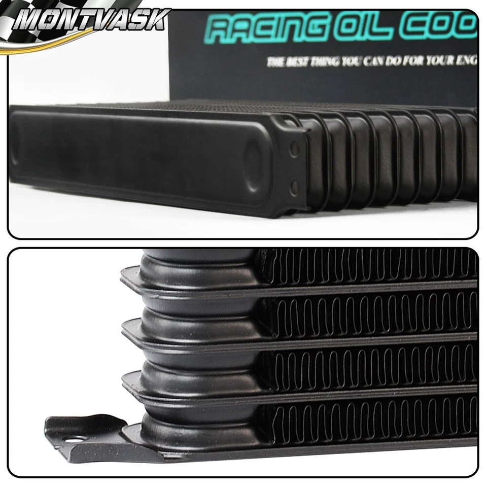 Kit adaptador filtro enfriador de aceite de motor de transmisión de aluminio universal 10 filas 10AN + Foto 4 de 4