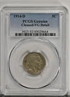 1914-D 5C Buffalo Nickel Five Cents PCGS Genuine CLEANED VG-Details Coin 3925
