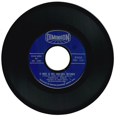 Carole King 1962 Dimension 45rpm ''It Might As Well Rain Until September'' TEEN
