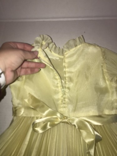 Vtg 1950s Yellow Nylon & Organza Baby Party Dress Sz 3T ? - Picture 9 of 14