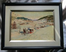 Petit Point Bild Winterlandschaft
