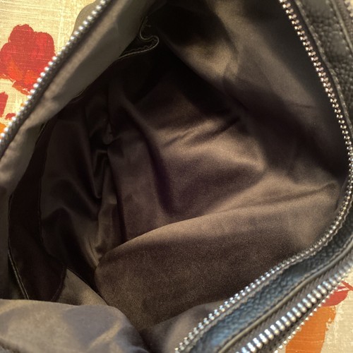 YALUXE Genuine Black Pebbled Leather Fashion Womens Handbag NWT - Picture 5 of 7