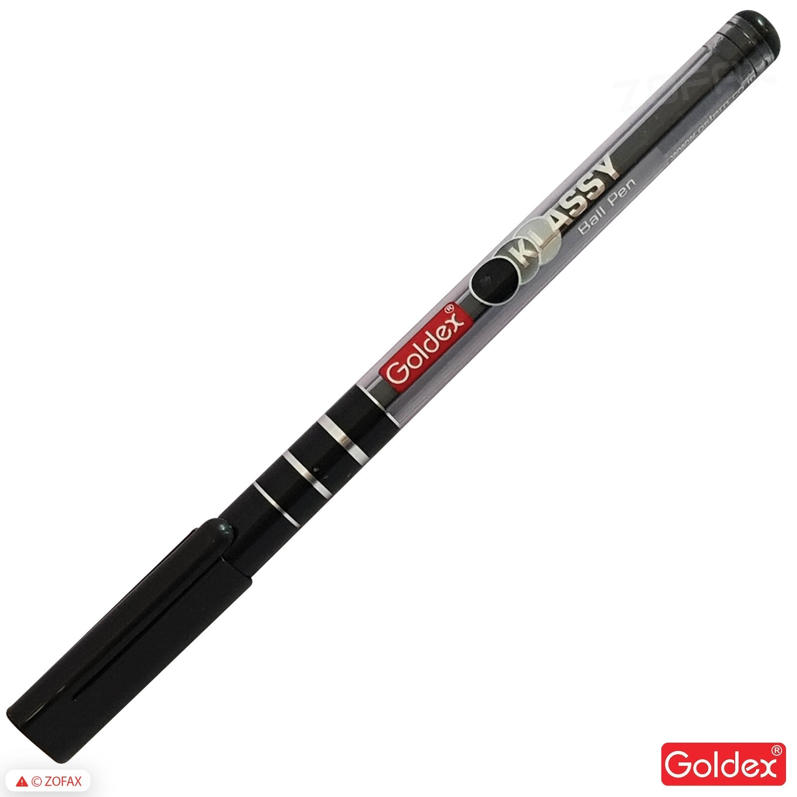 GOLDEX Klassy BLACK 5 x 0.7mm Fine Tip Ballpoint Pens Smooth Effortless