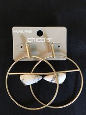 Chico s Ivory/Gold Chandelier Earrings NWT Beautiful