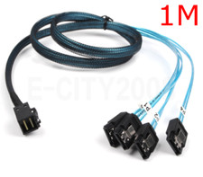 Mini SAS SFF-8643 to 4 SATA 7Pin Hard Disk 6Gbps Data Server Raid Cable 1M
