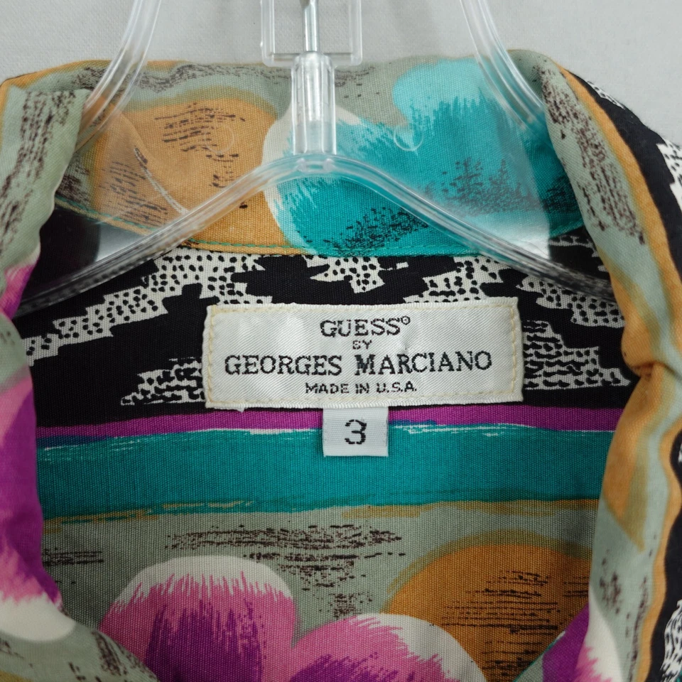 Camisa Hawaiana Guess De Colección Talla 3 Hombres Grande Multi Floral Tropical Años 80 90 Resort Foto 3 de 4