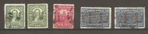 US Canal Zone 1921 Black and Red Overprints used variety