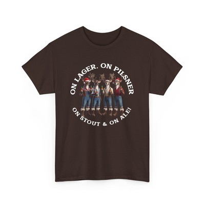 Funny Beer Drinking Reindeer T-Shirt, Ale, Pilsner, Stout, Lager Holiday Tee -