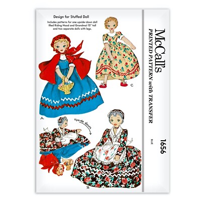 Little Red Riding Hood Rag Doll Cloth Grandma McCALLs 1656 Topsy Upside Down 15''