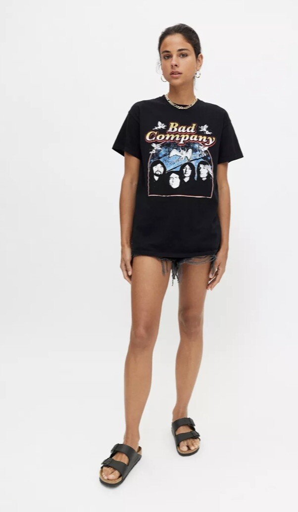 Футболка унисекс Urban Outfitters Bad Company Band от Goodie, черная, M, с двумя рукавами, НОВИНКА