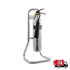 Fire Extinguisher Single Tubular Metal Chrome Stand With Bracket 24HR Delivery