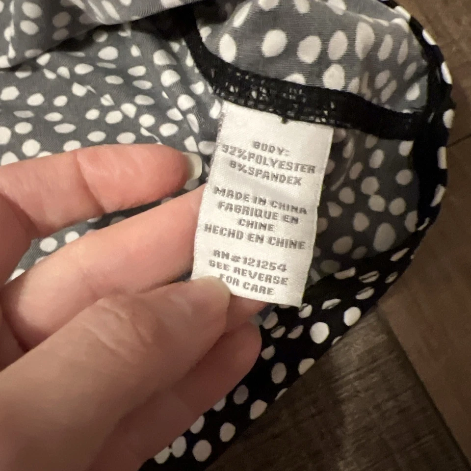 Jofit Polo Size S Black/White Womens Golf Partial Zip Short Sleeve Polka Dot - Image 4 of 4