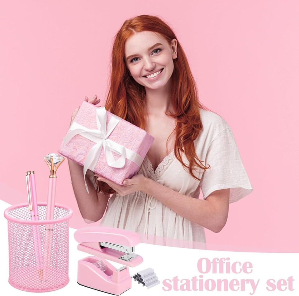 13 in 1 Pink Office Supplies, Desk Accessories for Women with eBay