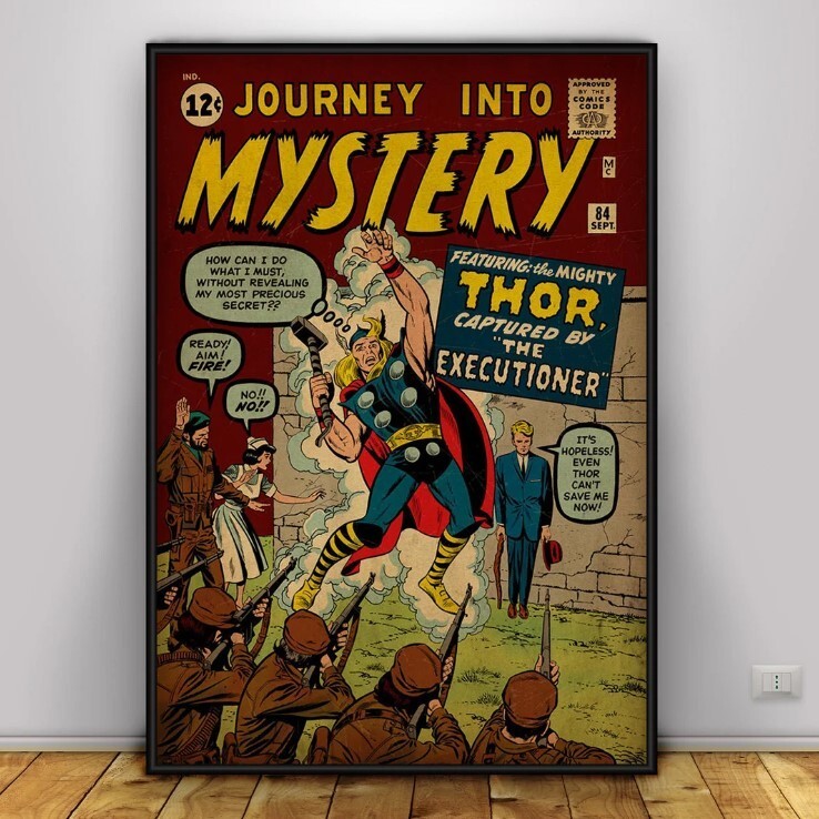 Vintage Marvel Movie Comic Book Cover Wall Art Prints Poster Decor
