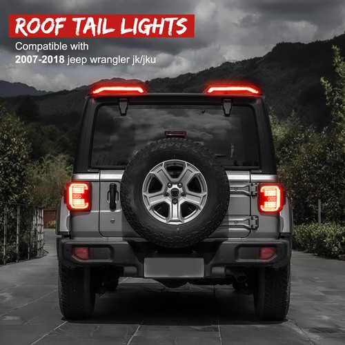 High Mount Roof LED Brake Tail Lights Turn Reverse for 07-18 Jeep Wrangler JK - Picture 6 of 10