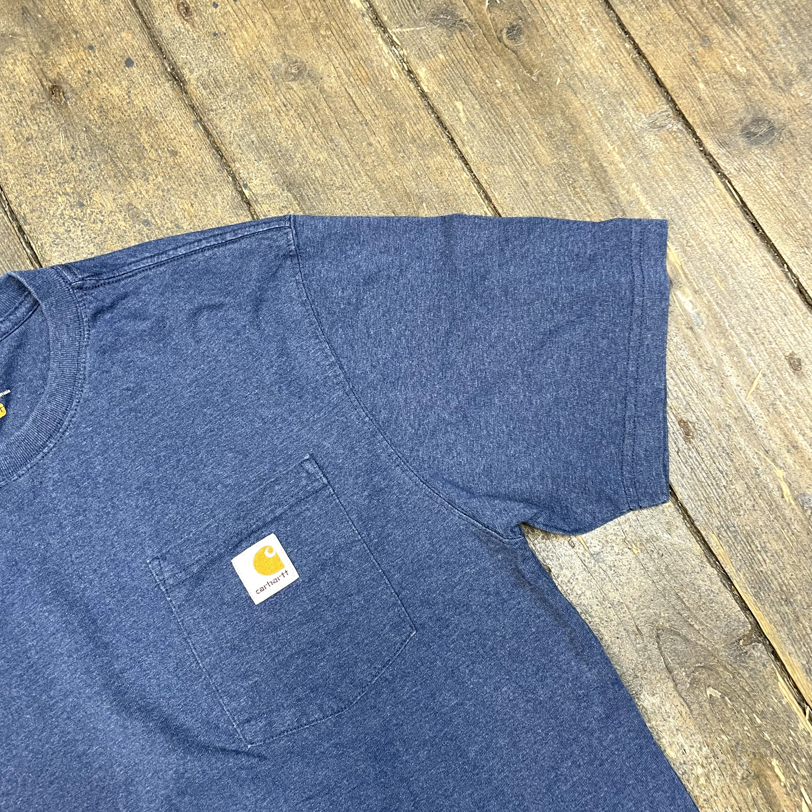 Carhartt T-Shirt Mens Y2K USA Short Sleeve Pocket Workwear Tee, Blue, Medium image 4