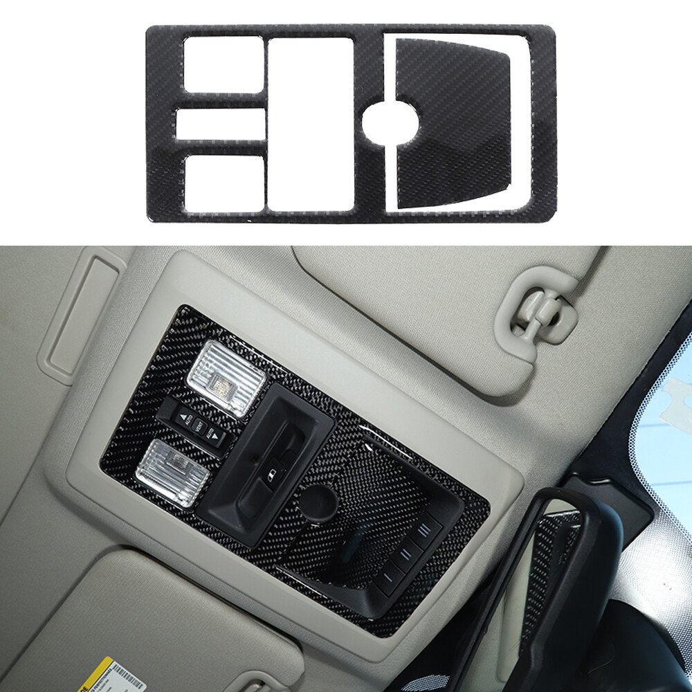 CheroCar Real Carbon Fiber Front Reading Light Trim Cover For Dodge RAM 1500 2010-2015 - 2pc Set