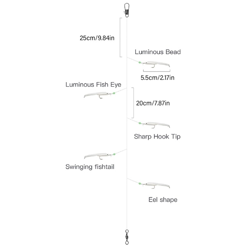 Baits Rigs, Fish Skin Sea Rigs, Glow Fishing Beads for Freshwater