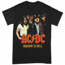 New AC DC Highway To Hell Men T-shirt Black Cotton Tee S-5XL