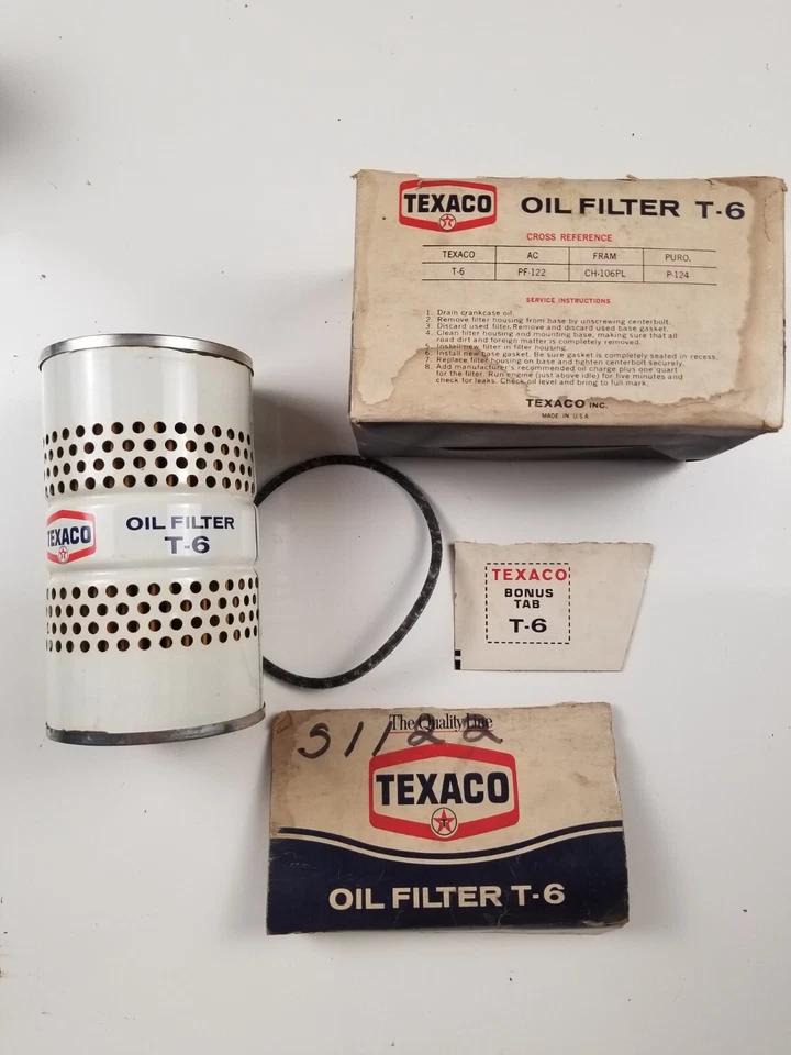 Filtro de aceite Texaco T-6 vintage Foto 3 de 4
