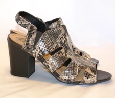 Abella True Comfort Heels Womens 7.5 M Carmine Slingback Gladiator Black Brown