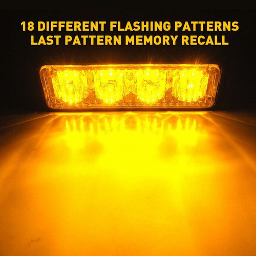1 x Amber 4 LED Car Truck New Beacon Warning Hazard Flash Strobe Light USA - Picture 2 of 10