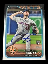 2024 Topps Update Rookie Debut Signed Christian Scott Autographed Mets Auto Card. rookie card picture