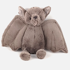Jellycat London Bashful Bat 11" Medium Plush Soft Gray Wingspan 14"