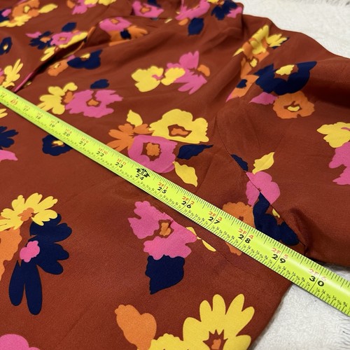 Abito Camicia Floreale ModCloth Going Out And About Cravatta-Vita Ruggine Taglia 4X Nuovo con etichette - Foto 13 di 14