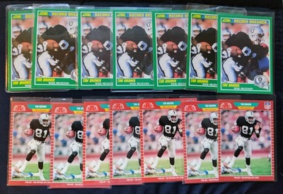 1989 Tim Brown Rookie RC Lot of 14. 7-Pro Set 7-Score Oakland Raiders HOF