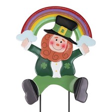 St Patricks Day Decorations Outdoor, Leprechaun Rainbow Decorative Garden Sta...